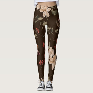 Bohemische Blütendunkel: Aquarellfarbenes, nahtlos Leggings