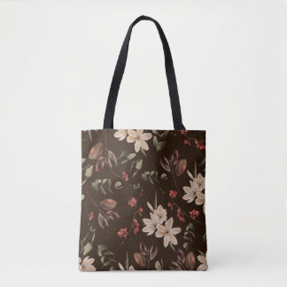 Bohemische Blütendunkel: Aquarellfarbenes, nahtlos Tasche