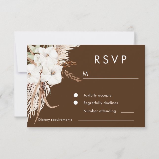 Bohemische Blütenhochzeit RSVP Karte (Vorderseite)