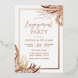Bohemische Boho Engagement Party Rose Gold Folieneinladung