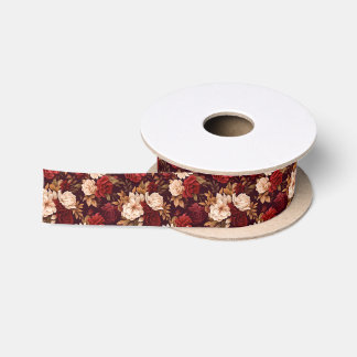 Bohemische bordeauxfarbene Blume Satinband