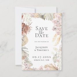 Bohemische botanische Rahmen Save the Date Ankündigung