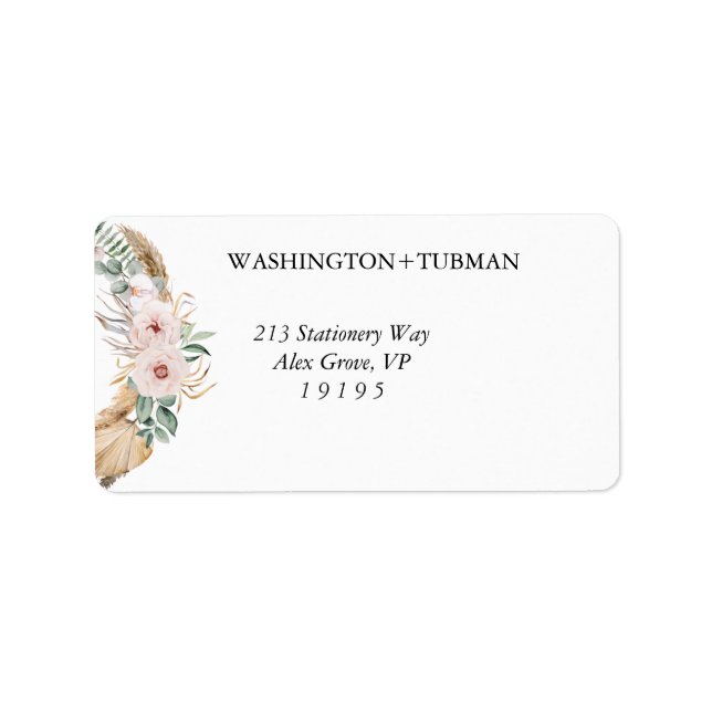 Bohemische Chic-Rücksendeadresse Adressaufkleber (Vorne)