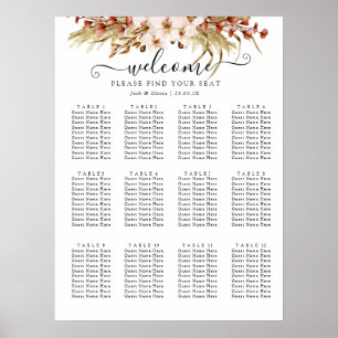 Bohemische Chic Terra Cotta BlumenWedding Poster