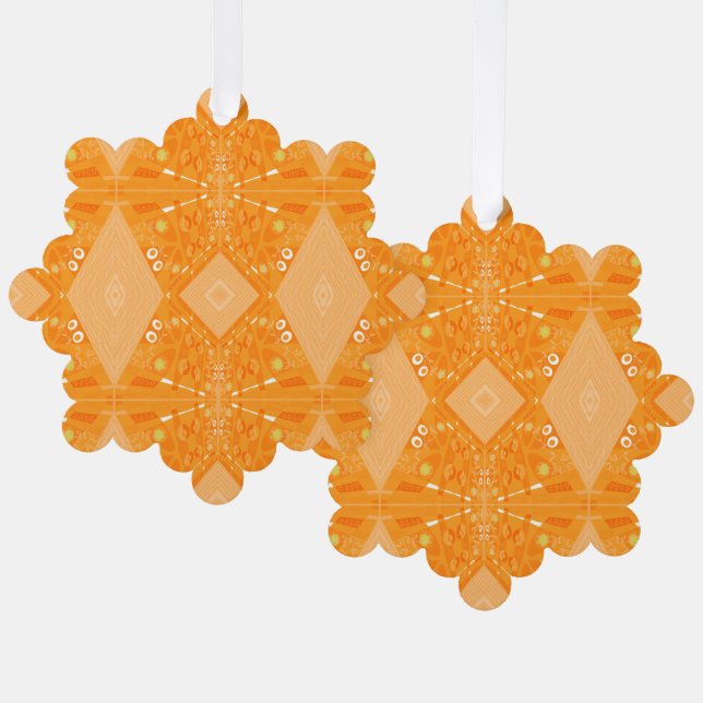 Bohemische Chintz Illustration Pastel Orange Ornament Karte (Vorderseite/Rückseite)