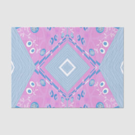 Bohemische Chintz-Illustration Rosa Blau Seidenpapier