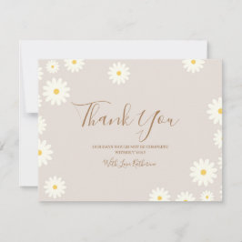 Bohemische Daisy Floral Baby Dusche Danke Karte