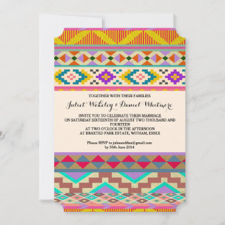 Bohemische Einladung von Aztec Ikat Hochzeit