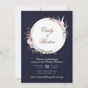 Bohemische Einladung zur Hochzeit von Navy Whimsic