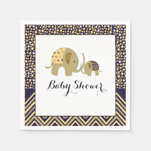 Bohemische Elefant und Zickzack Babydusche Serviette