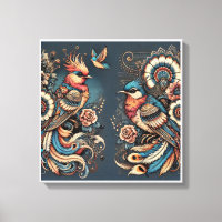 Bohemische Elegance Birds in Harmonie Leinwand Kun