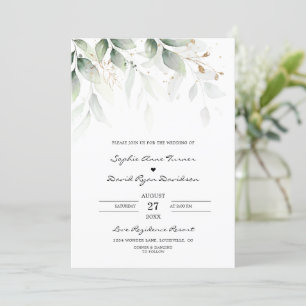 Bohemische Eukalyptus Greenery-Hochzeit Einladung