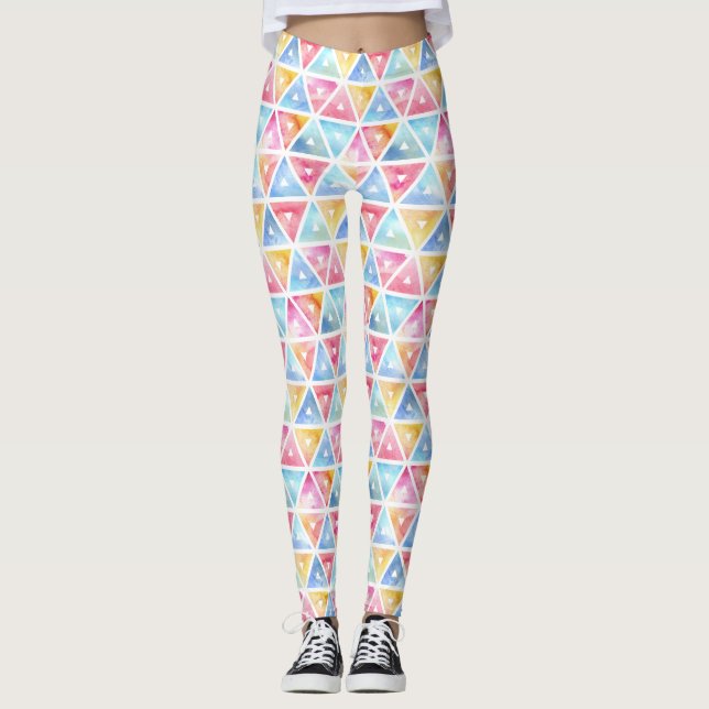 Bohemische Farbdreiecke Leggings (Vorderseite)