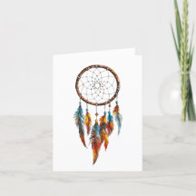 Bohemische Feather Dreamcatcher-Grüße-Karte