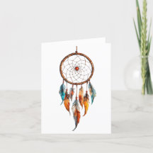Bohemische Feather Dreamcatcher-Grüße-Karte