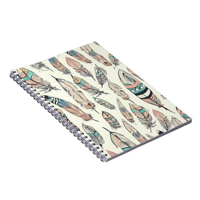 Bohemische Feather Fabric Notebook Notizblock (Rechte Seite)