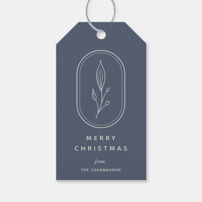 Bohemische Floral Logo-Weihnachtsgeschenke Geschenkanhänger (Vorderseite)