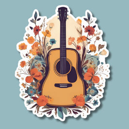 Bohemische florale Acoustic Gitarre wasserdicht Aufkleber