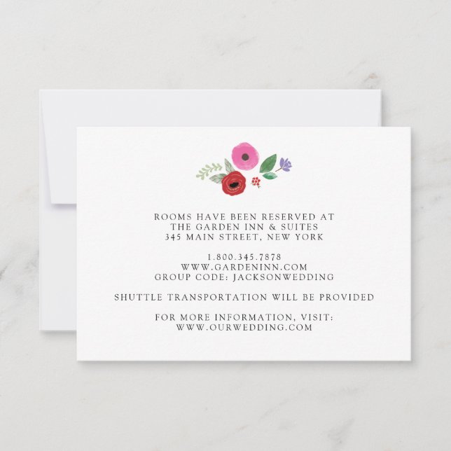 Bohemische florale Hochzeitskarte Einladung (Vorderseite)