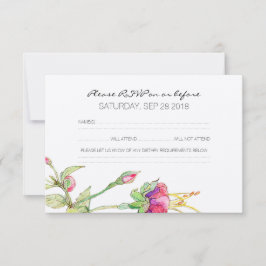Bohemische florale Moderne botanische Hochzeitskar RSVP Karte