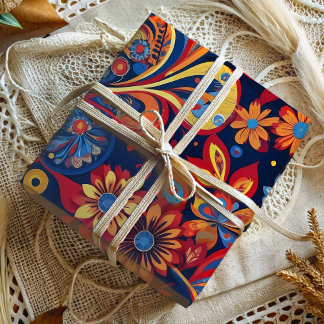 Bohemische Geschenke von Paisley Floral für Mama Geschenkpapier