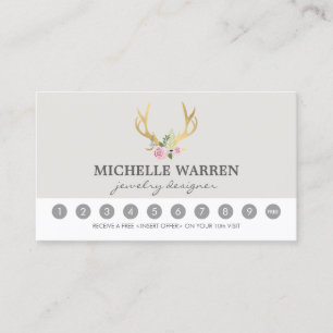 Bohemische Gold Antler II Loyalty Punch Card Treuekarte