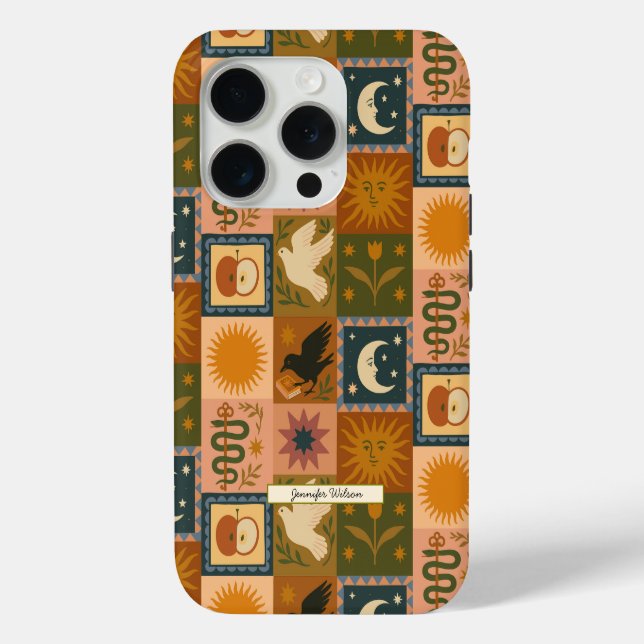 Bohemische Himmelskörper mit mystischen Symbolen Case-Mate iPhone Hülle (Rückseite)