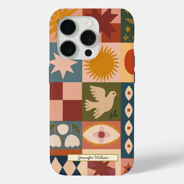 Bohemische Himmelskörper mit mystischen Symbolen Case-Mate iPhone Hülle (Rückseite)