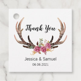 Bohemische Hochzeit der Wasserfarbenfrohen Hirschl Geschenkanhänger