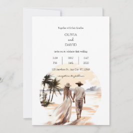Bohemische Hochzeit des tropischen Sonnenuntergang Einladung