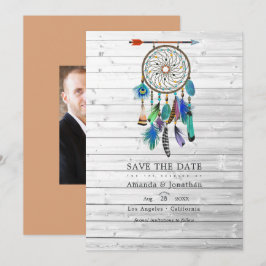 Bohemische Hochzeit des Ureinwohners American Drea Save The Date