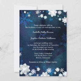 Bohemische Hochzeit in Navy Blue Winter Einladung