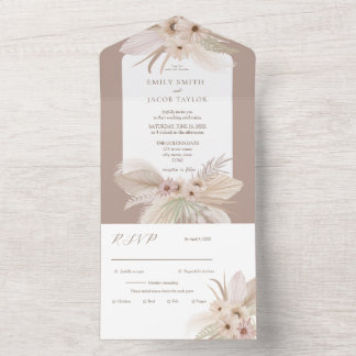 Bohemische Hochzeit in Tropen All In One Einladung