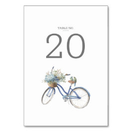 Bohemische Hochzeit mit blauer Flora Tischnummer