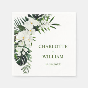 Bohemische Hochzeit mit Blumen und Orchideen Serviette