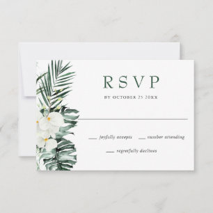 Bohemische Hochzeit mit eleganten Orchideen RSVP Karte