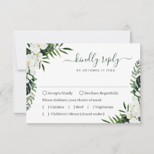 Bohemische Hochzeit mit eleganten Orchideen RSVP Karte