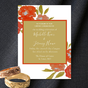 Bohemische Hochzeit von Roten Orangen Einladung