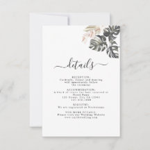 Bohemische Hochzeitskarte Tropical Floral Palm