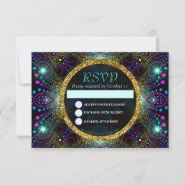 Bohemische Hübsche Bat Mitzvah RSVP-Karte Einladung