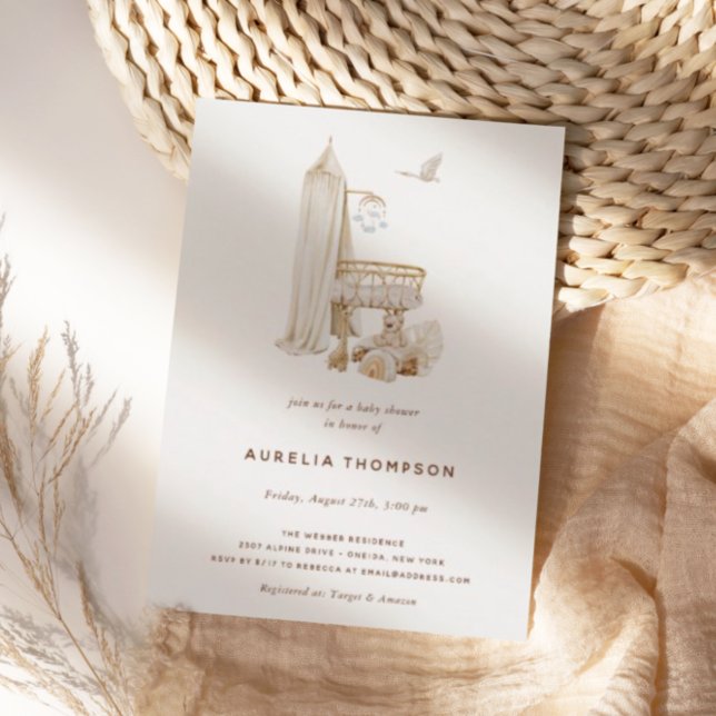 Bohemische Kinderzimmer Scene Baby Dusche Einladung (Von Creator hochgeladen)