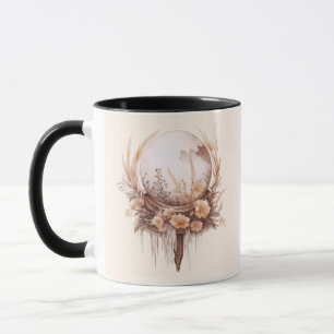 Bohemische Kristallkugel Blumen Gold Halloween Tasse