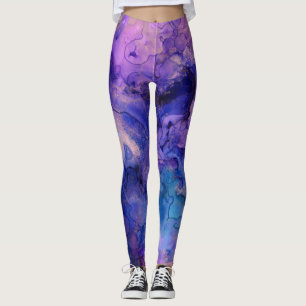 Bohemische Lila Spritzer Leggings