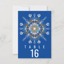Bohemische Mandala Mustard Blue Seating Wedding