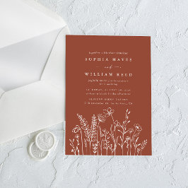 Bohemische Minimalistische Terracotta-Hochzeit Acryleinladungen