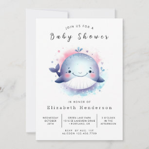 Bohemische Online-Whale-Baby-Dusche Einladung
