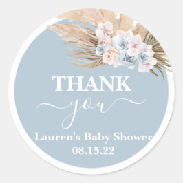 Bohemische Pampas Grass Baby Dusche Rundaufkleber Runder Aufkleber