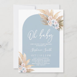 Bohemische Pampas Grass Baby Shower Boy Einladung
