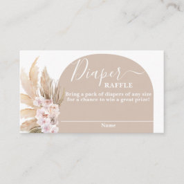 Bohemische Pampas Grass Diaper Raffekarte Begleitkarte