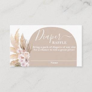 Bohemische Pampas Grass Diaper Raffekarte Begleitkarte
